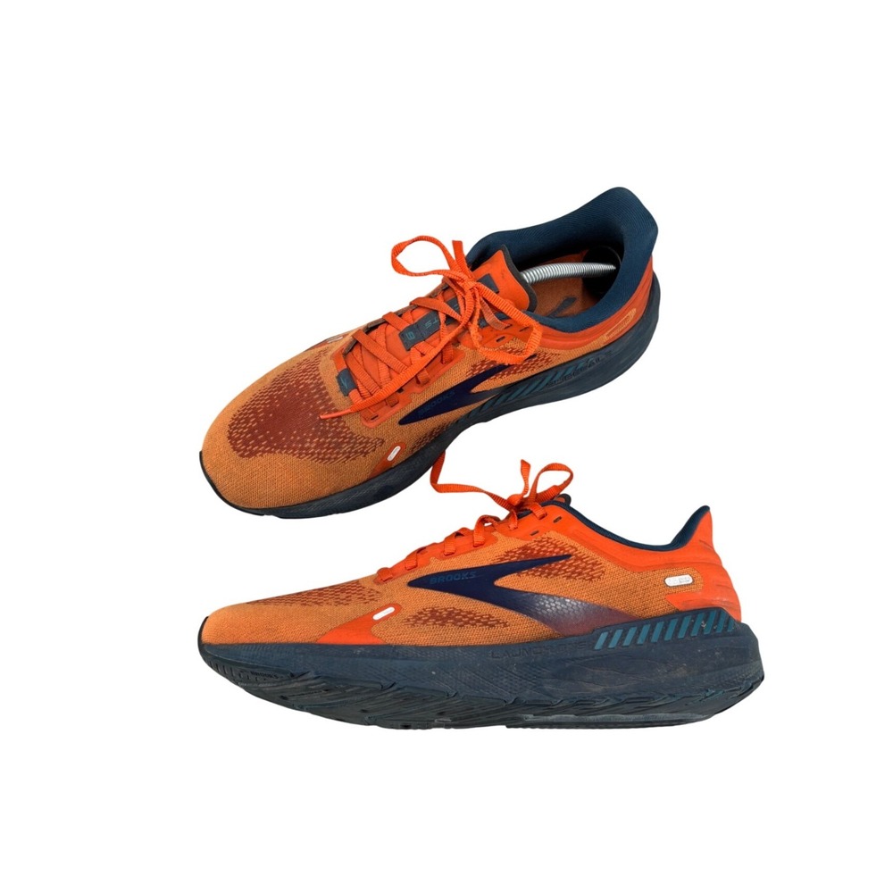 Brooks Launch GTS 9 Shoes Orange Navy Blue Mesh Running Sneakers Men's Size 11.5